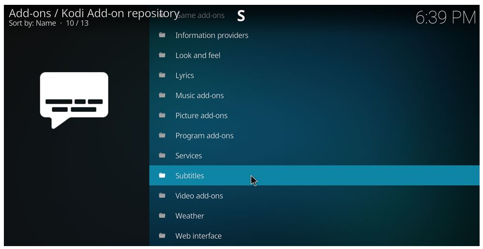 how to enable subtitles on kodi 17 krypton