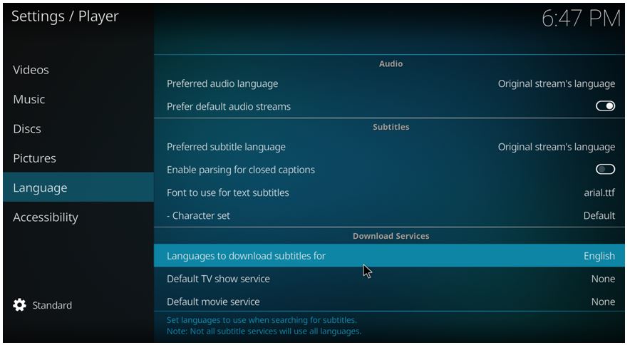 how to activate subtitles on kodi 17