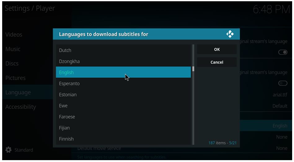 how to activate subtitles on kodi 17