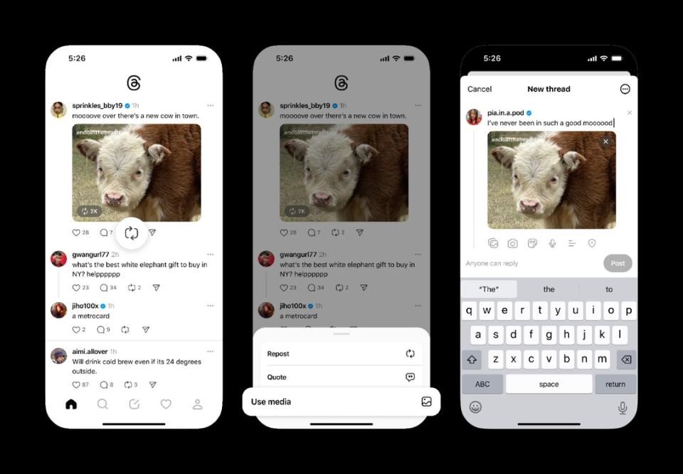Threads' new 'use media' feature is its latest attempt to fight stolen memes and engagement farming | DeviceDaily.com Threads' new 'use media' feature is its latest attempt to fight stolen memes and engagement farming | DeviceDaily.com