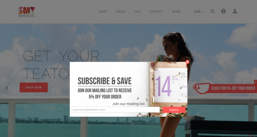 SkinnyMe Tea makes use of On-web site Promotions to extend e-mail sign united statesby 758%