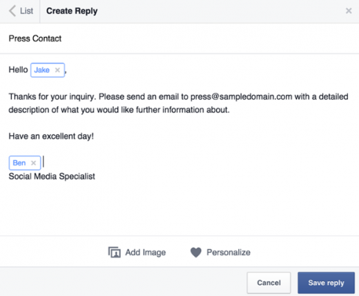 fb Is testing “Saved Replies” To help Pages take care of customer service Messages