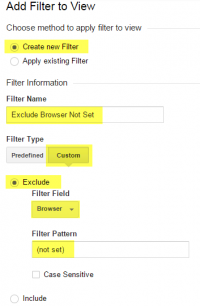 the way to filter out Google Analytics event tracking junk mail