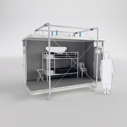This disaster-aid construction Packs Flat And Assembles In An Hour