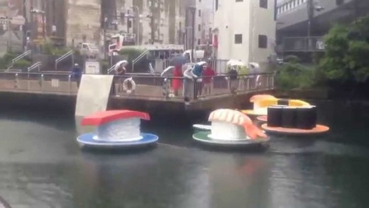 Osaka Turns Its River Into a giant Sushi Conveyor Belt