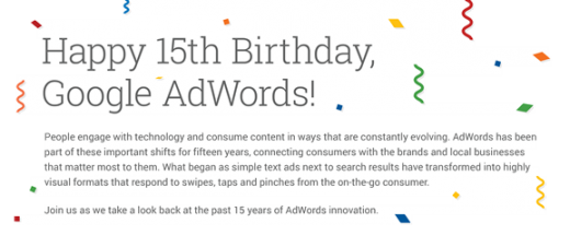satisfied Birthday AdWords! Celebrating 15 Years of percentSuccess with Google