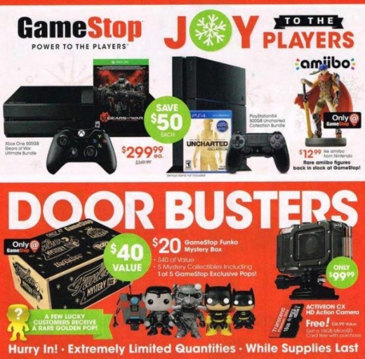 Black Friday 2015: $299.99 Xbox One And ps4 Doorbusters At Gamestop