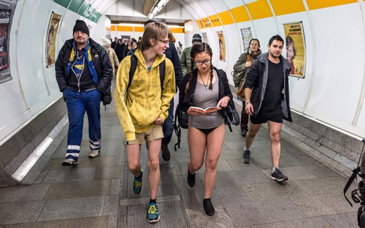 Emma Freud: Sitting in my Knickers onTthe teach For No Pants on The Subway Day