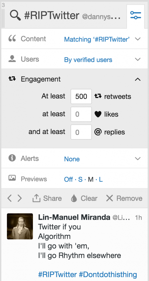 Celebrities Tweeting #RIPTwitter towards Twitter Timeline alternate
