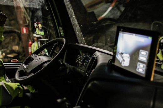 Self-driving truck moves deep underground