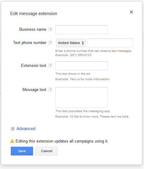 AdWords Launches Click-To-Message Ad Extension