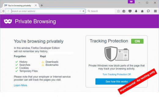 New Mozilla Browser Blocks Tracking