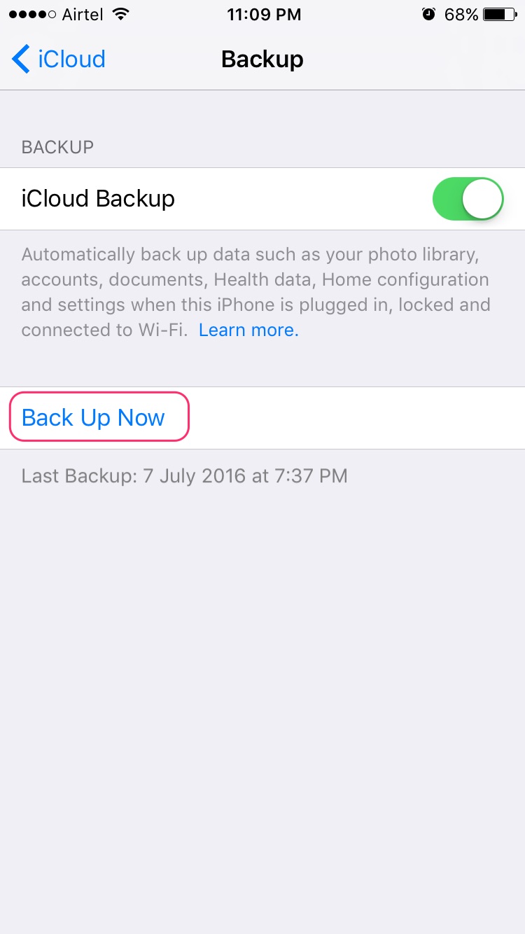 how to backup iphone to icloud