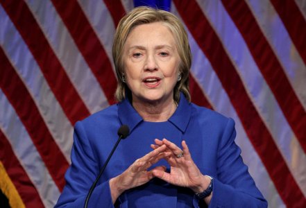 Hillary Clinton speaks to the Children’s Defense Fund in Washington. REUTERS/Joshua Roberts