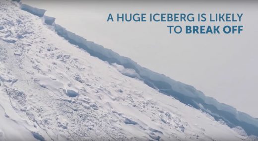 British scientists film massive rift in Antarctic ice shelf