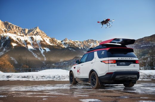 Land Rover’s Project Hero SUV launches a drone to aid rescue workers