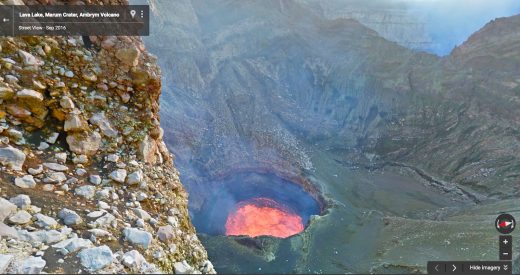 Stare into an active volcano with Google Street View