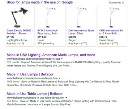 Strategies for capturing ‘made in the USA’ searches - google serp 