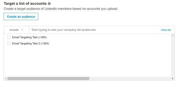 LinkedIn Ads Matched Audiences List