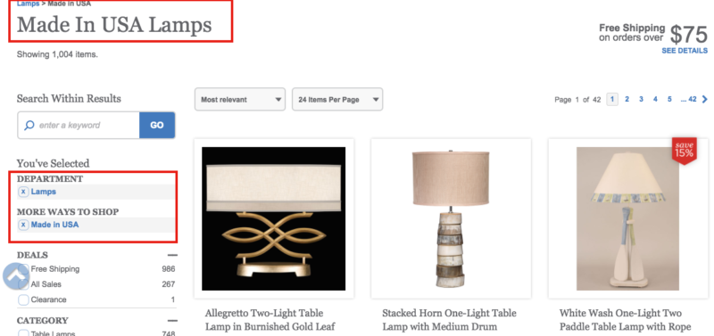 Strategies for capturing ‘made in the USA’ searches  lamps  usa product 