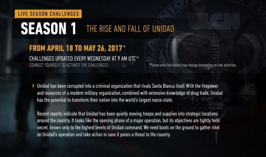 Ghost Recon Wildlands Title Update 3 and Live Season Challenges