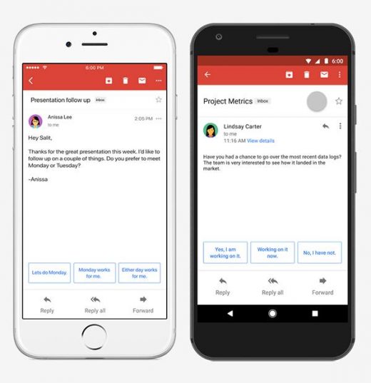 Inbox’s Smart Reply Arrives On Gmail