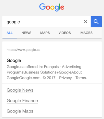 Google is testing variations of black links in search results - small black urls 