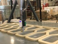 A 3D-printed bridge is being built using reinforced concrete