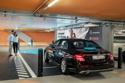 At the Mercedes museum, your rental car parks itself