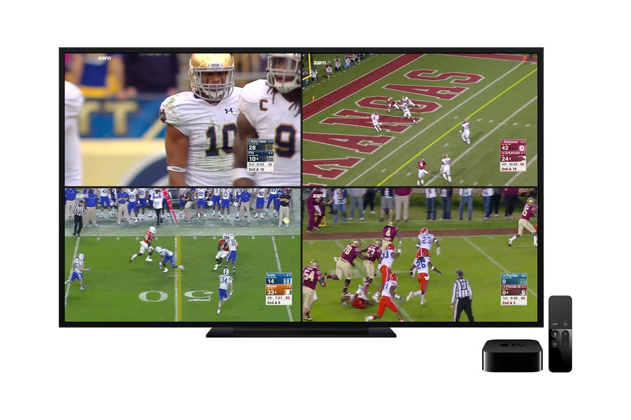 ESPN's Apple TV app streams four live feeds at once | DeviceDaily.com