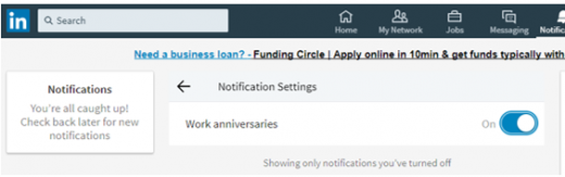How to Turn off LinkedIn Notifications of Birthdays and Work Anniversaries