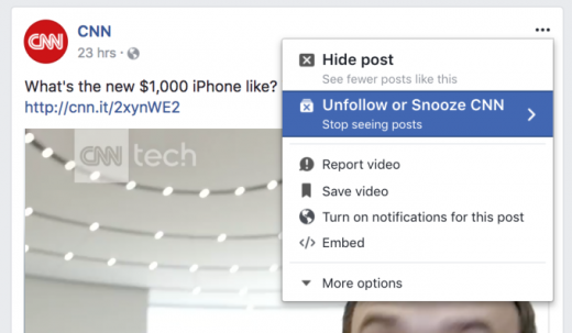 Facebook is testing a temporary unfollow option for your News Feed