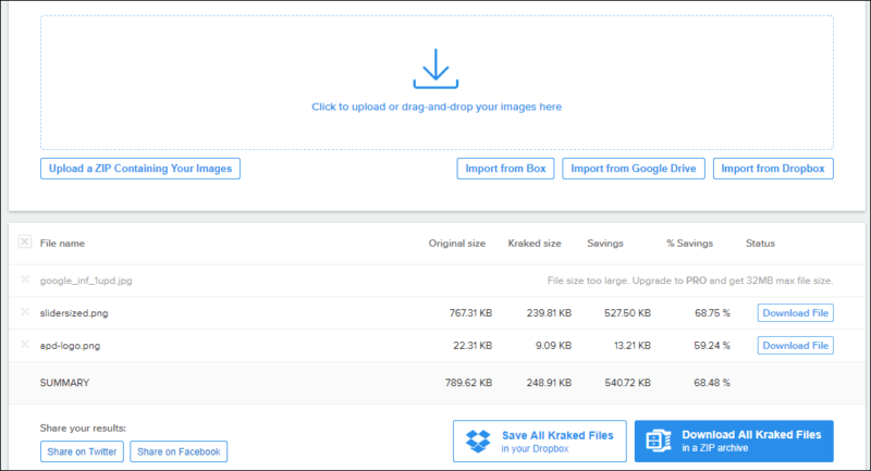 Kraken image compression tool screenshot | DeviceDaily.com