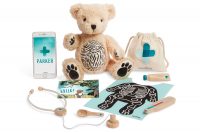Augmented reality teddy bear teaches kids about being a doctor