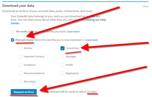 Reclaim Your LinkedIn Connections as Contact Emails Via Download Your Data