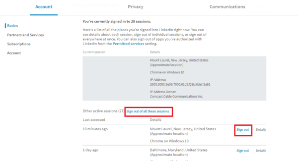 Your LinkedIn Account: Where You’re Signed In | DeviceDaily.com