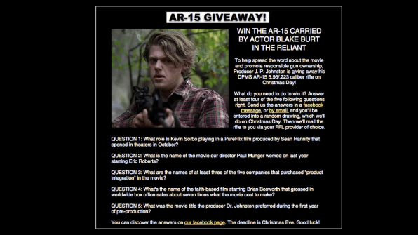 This Evangelical Action Movie Is Giving Away A Free Assault Rifle | DeviceDaily.com