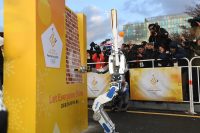 A humanoid robot carried the Olympic torch in South Korea