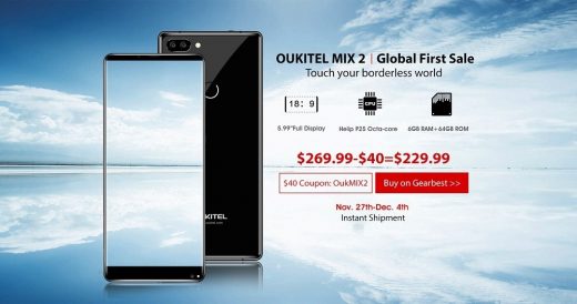 OUKITEL MIX 2 Global Sale Starts on Gearbest at $229.99