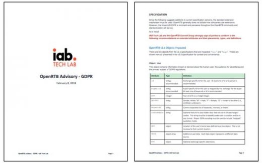 IAB Releases GDPR Advisory, Specifications