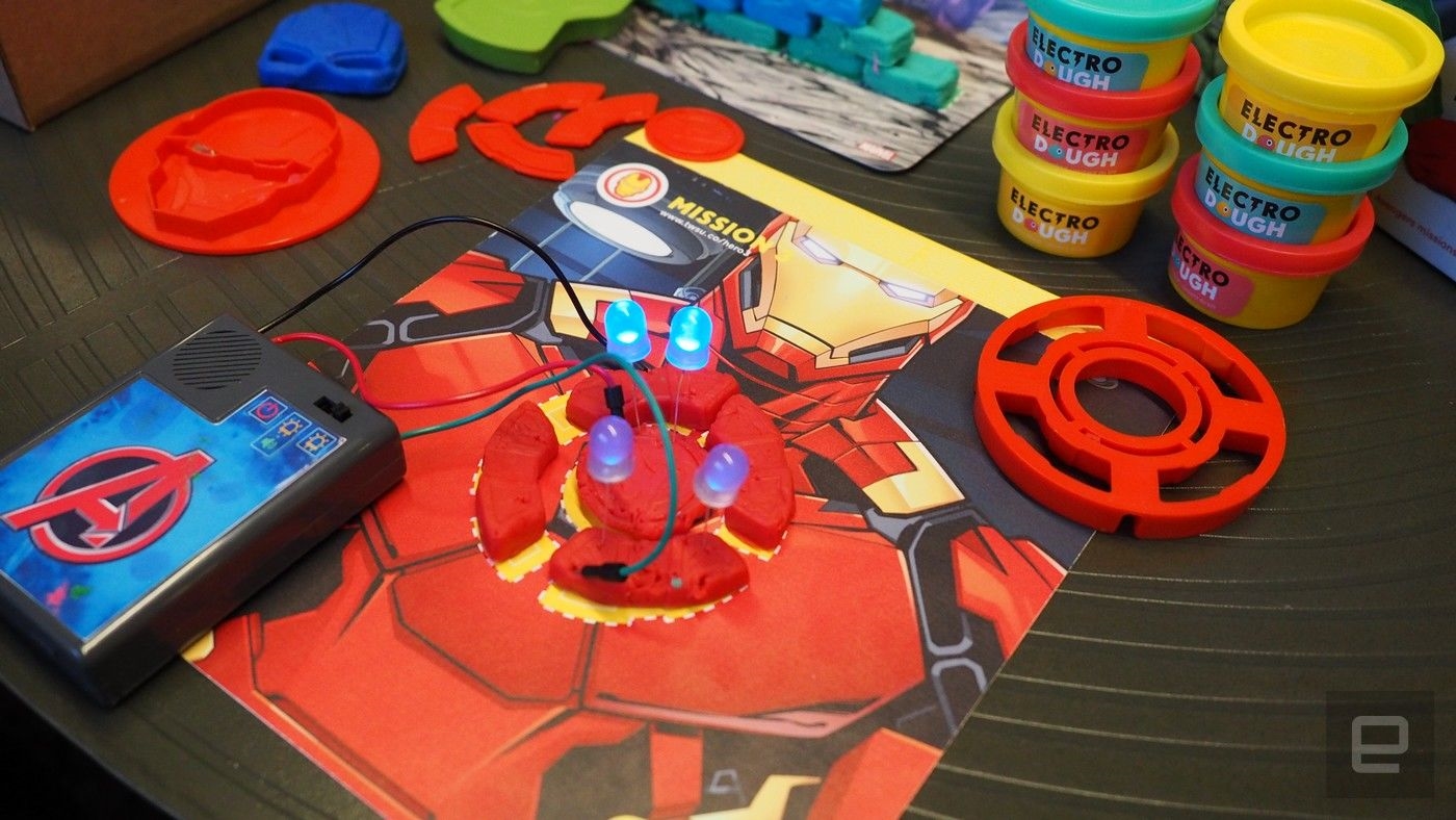 Kids play mechanics for Marvel heroes with the Electro Hero Kit | DeviceDaily.com