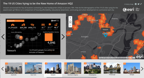 Hey, Amazon! This cool map of HQ2 finalists should tell you all you need to know | DeviceDaily.com