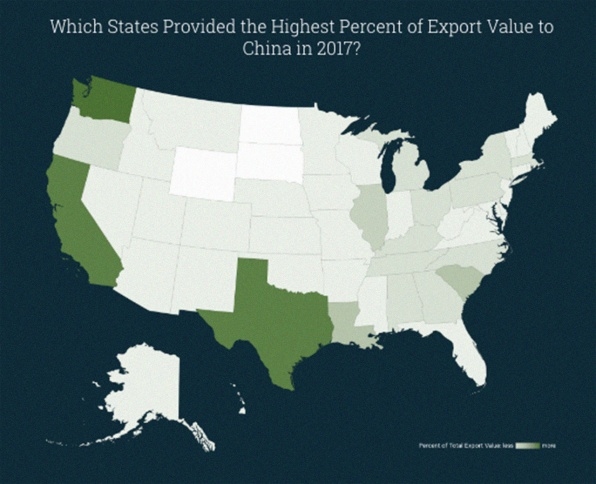 Here are the U.S. states that will be most affected by a trade war with China | DeviceDaily.com