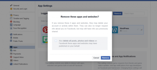 Facebook is now giving users the option to remove apps in bulk