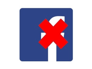 Facebook logo crossed out | DeviceDaily.com
