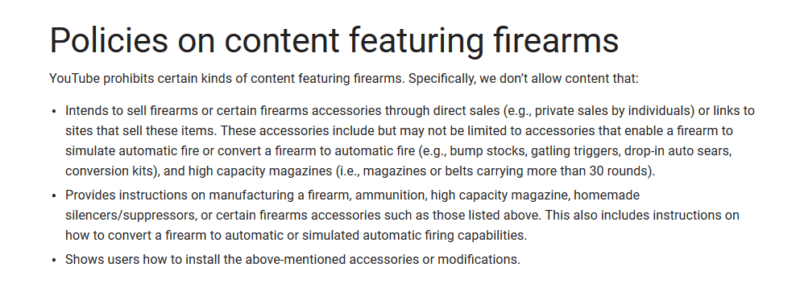YouTube updates gun content policies to ban videos promoting sale or manufacture of firearms, accessories | DeviceDaily.com