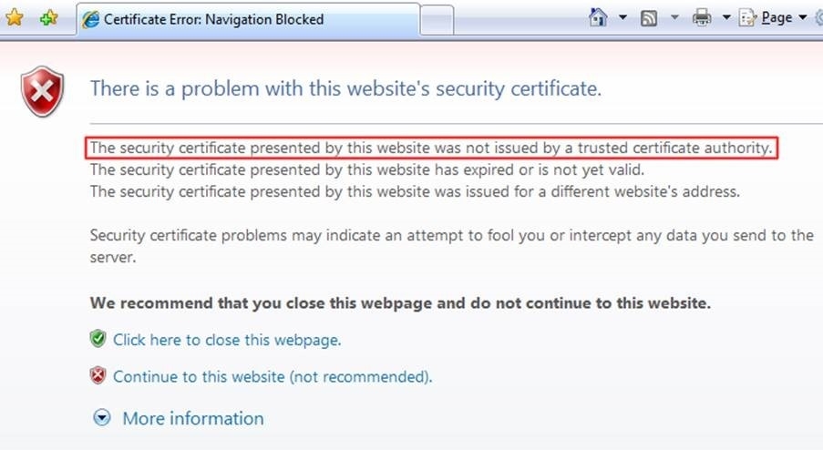 Certificate is not valid