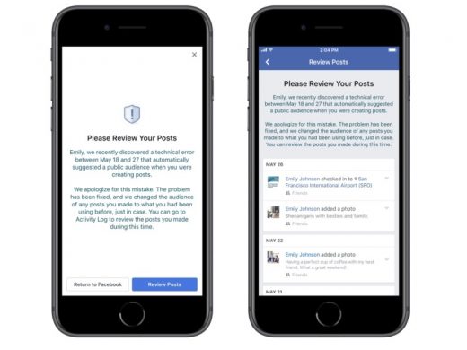 Facebook notifies 14M users of a bug that made status posts public 