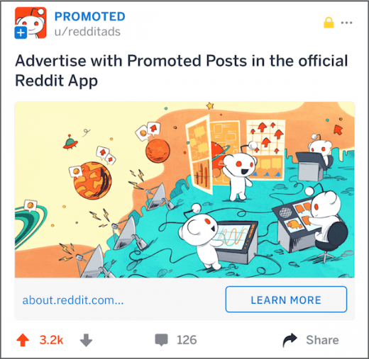 Reddit gives advertisers the option to include call-to-action buttons in ads