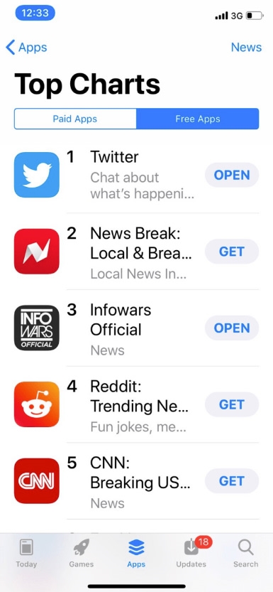 Alex Jones even lies about his app store rankings | DeviceDaily.com